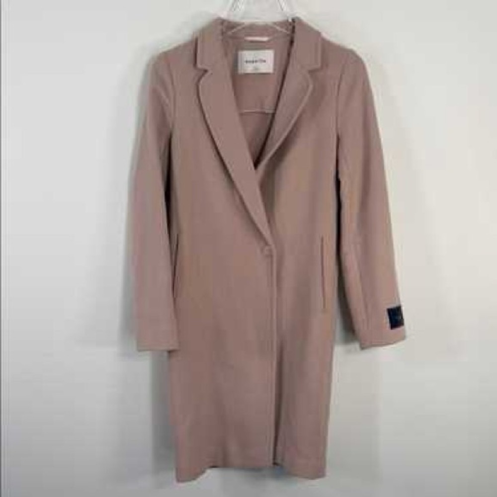 RARE Aritzia Babaton Stedman Single-Breasted Wool Coat in Dusk Mauve